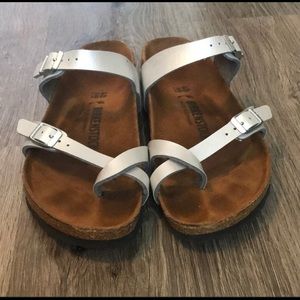 Silver Mayari Birkenstocks